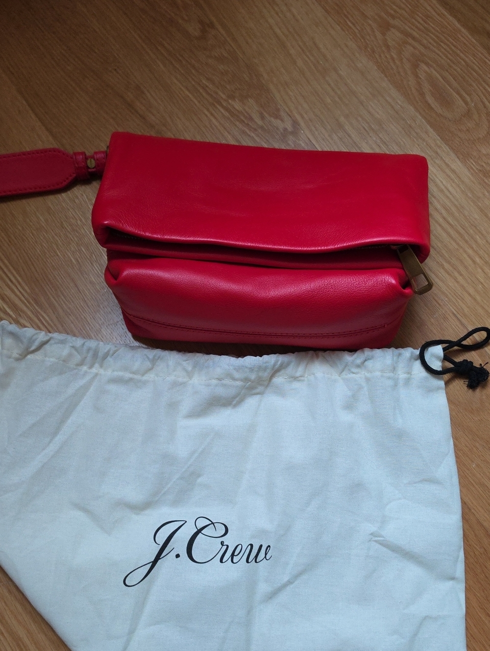 NWT J. Crew Leather Foldover Clutch Wristlet